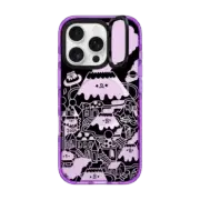 iPhone 16 Pro Impact Ring Stand Case MagSafe Compatible Black Mirror City