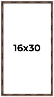 16x30 Frame Brown Bamboo with Dark Coffee/Walnut Finish | Solid Wood Picture Fra