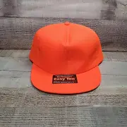 Vintage Burlington's Easy Ten Blaze Orange Hat Cap Foam Insulated USA Size XL