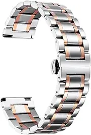 [PnterLoce] Stainless Steel Watch Bands 12mm-22mm Metal Replacement Watch Band SmartWatch Straight & Curved Ends Men Women