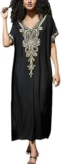 [FSMO] Women's Kaftan Long Beach Dress Loungewear Plus Size Beach Poncho Pareo Summer Tunic Maxi Dress