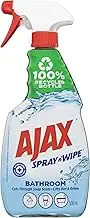 Ajax Spray n' Wipe Bathroom Antibacterial Disinfectant Cleaner Trigger, 500mL, Fresh Burst Surface Spray, Soap Scum Remover