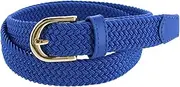 [CTM] Women's Elastic Braided Stretch Belt, Medium, Royal