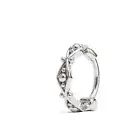 Sterling Silver Geometric Nose Ring Hoop with Clicker, Unique Piercing Jewelry