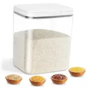 Rice Storage Container - 5.8 Qt | 11 Lbs Crystal-Clear Plastic Food Storage