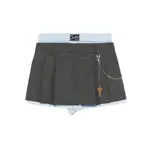 [Alexander Wang] Alexander Wang Pleated Key-chain Shorts 6 US GREY/BLUE