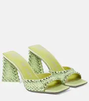 [The Attico] The Attico Mini Devon embellished satin mules AU 7 green