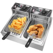 NIB Keimprove Commercial Deep Fryer, Baskets & Lids,12.7QT Deep Fryer MODEL EH82