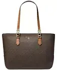 MICHAEL Michael Kors Logo Laney Medium Tote Brown Acorn Bag $398