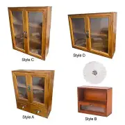 Retro Storage Cabinet Rustic Display Cabinet Action Figure Display Stand Rack