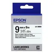 Epson Label Tape 9mm Black on White - 9 metres