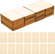 100pcs Small Pieces of Wood Wooden Crafts Square Wood Slices Kids Arts and Crafts Square Labels Token Wooden Label Tags Wood Craft Material DIY Wooden Chips Blank Wooden Pieces