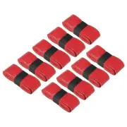 9 Pack Tennis Racket Grip Tape PU 43.3" Stretchy Non-Slip Absorb Sweat Red