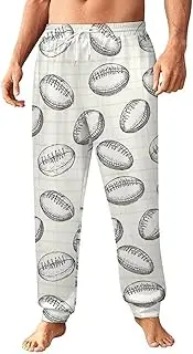 [Generic] Men's Sweatpants, Outlined Rugby Ball Series-55, Polyester Joggers, Sweatpants Jogging Pants for Workout Running