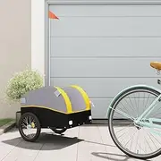 Bike Trailer Black and Yellow 30 kg Iron-Bike Trailer Cargo in Steel Frame,ExtraStorage Carrier