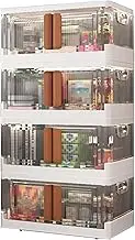 New 4 Layer Storage Bins Double Doors Plastic Foldable Box Collapsible Storage Box Stackable Trunk Organizer Storage Box
