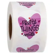 Pretty Things Inside Stickers, Roll of 500 Stickers, Ebay Packaging Sticker Set
