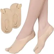 2 Pairs Bunion Corrector for Women Men, Big Toe Straightener Toe Socks for Bunion, Low Cut Align Relief Sock Toe Spacers
