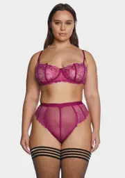 Plus Comfort And Wine Lingerie Set