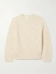 [DÔEN] DÔEN - Emiliana Pointelle-knit Alpaca-blend Sweater - Ivory - small small Ivory