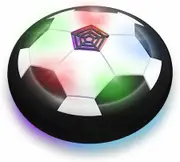 Hover Football Indoor Soccer Ball Flashing Colour LED Lights Battery Operated Air Floating Disc Soft Foam Bumpers Kids Fun Toy