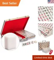 Chinese Mahjong Game Set - 146 Scratch-Resistant Tiles & Aluminum Case Included