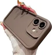 Compatible with iPhone 12 Case, Slim Soft Gel Rubber TPU Material, Full Camera Protection, Shockproof Protective Phone Case for Women Girls Boys (Brown)