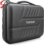 Vamson Large Carrying Case for GoPro Hero 11 10 9 8 7 6 5 4 3/DJI Osmo Action/AKASO/APEMAN/Insta360 One X Camera and Accessories, Hard PU Shell DIY Protective Travel Case Storage Bag Outdoor VP808