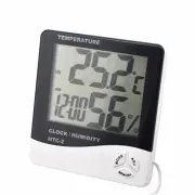 Htc-2 Digital Thermometer Hygrometer Clock Calenda With Sensor Probe