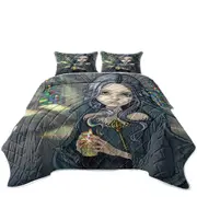 Dark Art Goth Alannah the Cathedral Caretaker Girl Coverlet