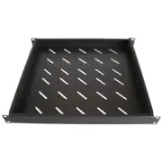 Fixed Rack Vented Server Shelf 1U 19" 4-Post Adjustable Depth 17" to 33", Black