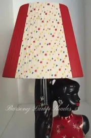 PLASTIC RIBBON RED & STARBURST LGE "OVAL" LAMPSHADE for BARSONY LADY LAMP