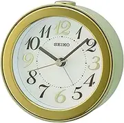 Seiko Alarm Clock, Gold, 9.4 x 9.4 x 5, Gold, 9.4 x 9.4 x 5
