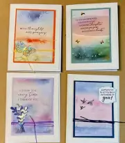 4 Different Sentiments New DSP Stampin Up! Card Kit Sympathy, Thoughts Prayers