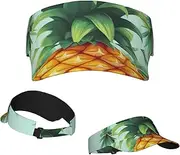 [RLDOBOFE] Sun Visor Hat Adjustable Empty Top Baseball Cap Tropical Fruit Pineapple Sun Hats for Women Men Sunscreen Visor Caps Summer Beach Sports Hats Black, Black, One Size