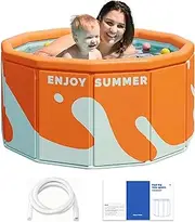 No Installation Bathing Pool - Family Non-Inflatable Bathing Pool,Hot Day Round Safety Non-Slip Outdoor Bathing Pool for Adults, Pets, Family
