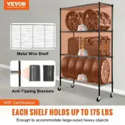 Storage Shelving Unit with Wheels 4-Tier Adjustable 700 lbs Capacity Heavy Duty Garage Shelves Metal Organizer Wire Rack Black 47.2" L x 17.7" W x 74" H