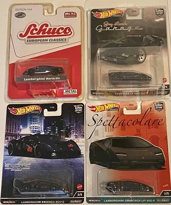 3 X Hot Wheels Premium CHASE Lamborghini Countach X 2 Essenza & Schuca Huracan