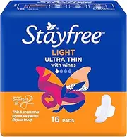 Stayfree Ultra Thin Light Pads With Wings 16 Pack
