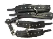 Leather Hand Cuffs Leg Cuffs Soft Lining Postion Master