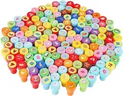 Zubebe 150 Pcs Assorted Stampers for Kids Stamp Set Cute Mini Stamps Self Inking Printing Stamping Supplies Birthday Party Favors Crafts Classroom Prize, Animals, Fruits, Food, Human Tasks