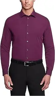 [Kenneth Cole] Reaction Men's Unlisted Dress Shirt Regular Fit Solid Spread Collar