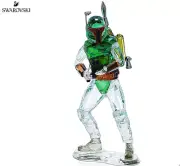 NIB Swarovski Star Wars Fearsome Hunter Boba Fett Crystal Figurine #5619210