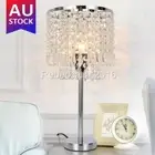 Crystal Bedside Light Room Table Desk Lamp Stainless Steel Base 220V Morden Deco