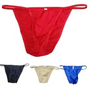 Sensual Mens Ice Silk Briefs Low Rise and See Through Underwear in 4 Colors