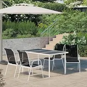 Generic 5 Piece Outdoor Dining Set Steel Black