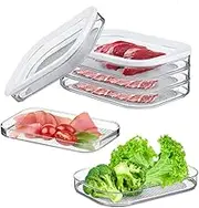 3 Storey Deli Meat Container for Fridge,Stackable Storage Box,Meal Prep Containers,Suitable for,Cheese,Deli, Meat,Cold Cutsam,Chicken,Bacon,Lunch Meat Refrigerator Container