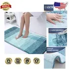 Luxury Absorbent Microfiber Bath Mats 47x24 - Quick Dry with Rubber Backing
