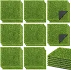 30 Pieces Artificial Grass Mat 12 X 12 Inch Fake Grass Square Mat Synthetic Turf