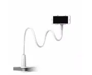 Gooseneck Tablet Holder Tablet Stand: Flexible Arm Clip Tablet Mount Compatible with iPad Mini Pro Air, Switch, Galaxy Tabs, More 4.7-10.5" Devices white